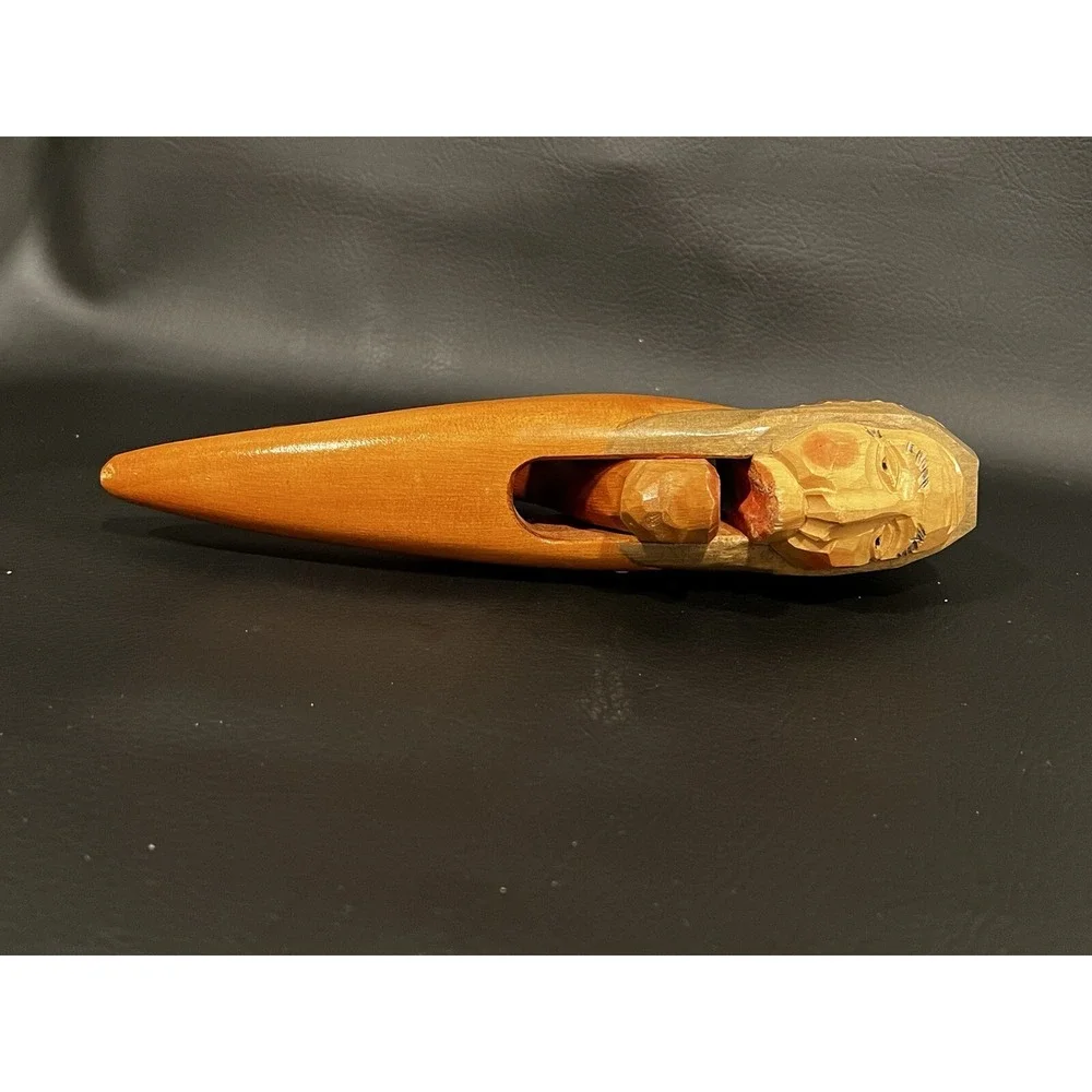 Vintage Carved Wooden Head NUTCRACKER Figural Man 